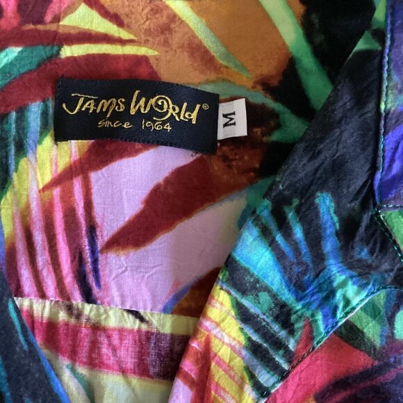 Jams World Versailles Pattern Hawaiian Floral Shirt Sz M #122T - Picture 8 of 10